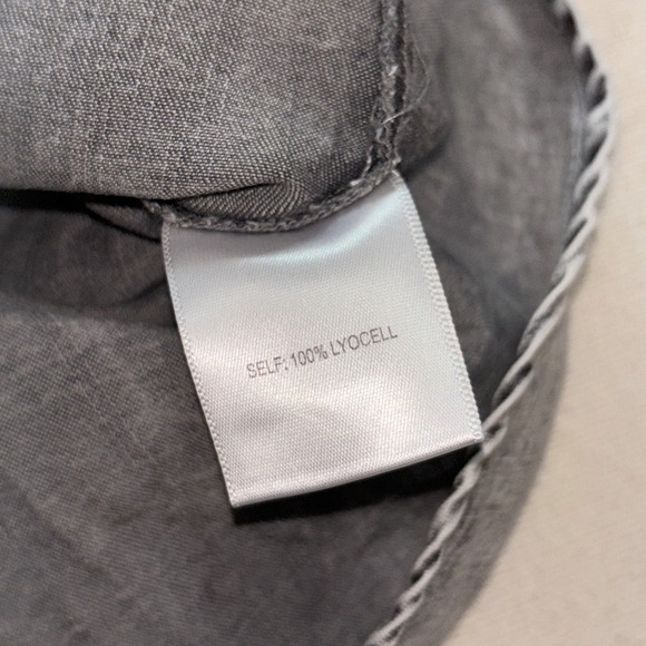 Jane + Delancey Chambray Top Gray Washed‎ Button-Up Long  Roll Tab Sleeves SzM - Picture 6 of 6